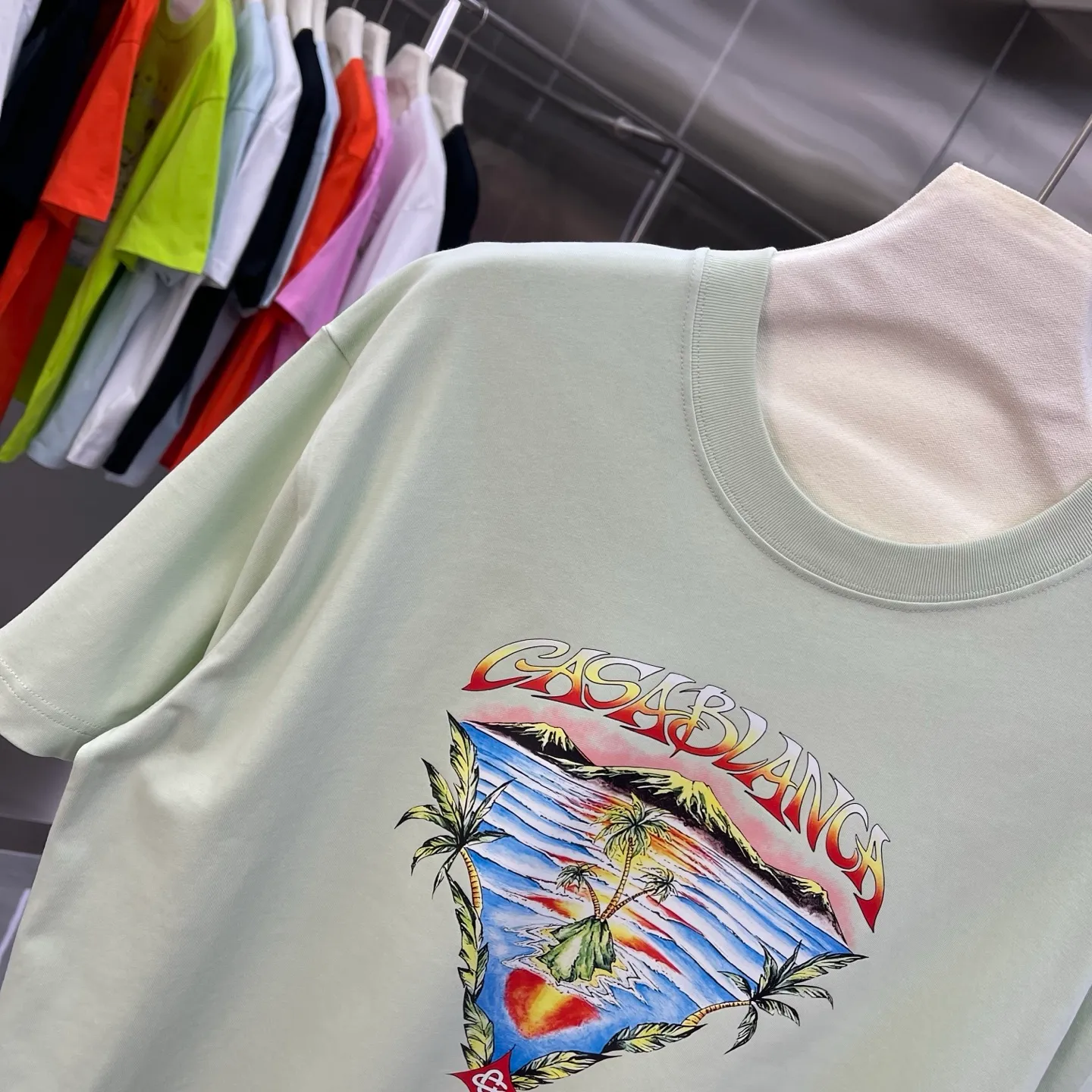 New Arrival Casablanca Classic Series T ～ ， ， 。 ， Classic ， In Stock ！ ：White Black Light Green Orange Pink（5 ） Size：S M L XL XXL